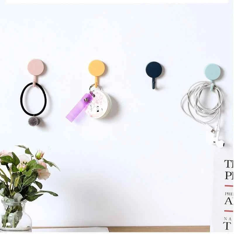 Self Adhesive Wall Hook Strong Without Drilling Coat Bag Bathroom Door Kitchen Towel Hanger Hooks Home Storage Accessories