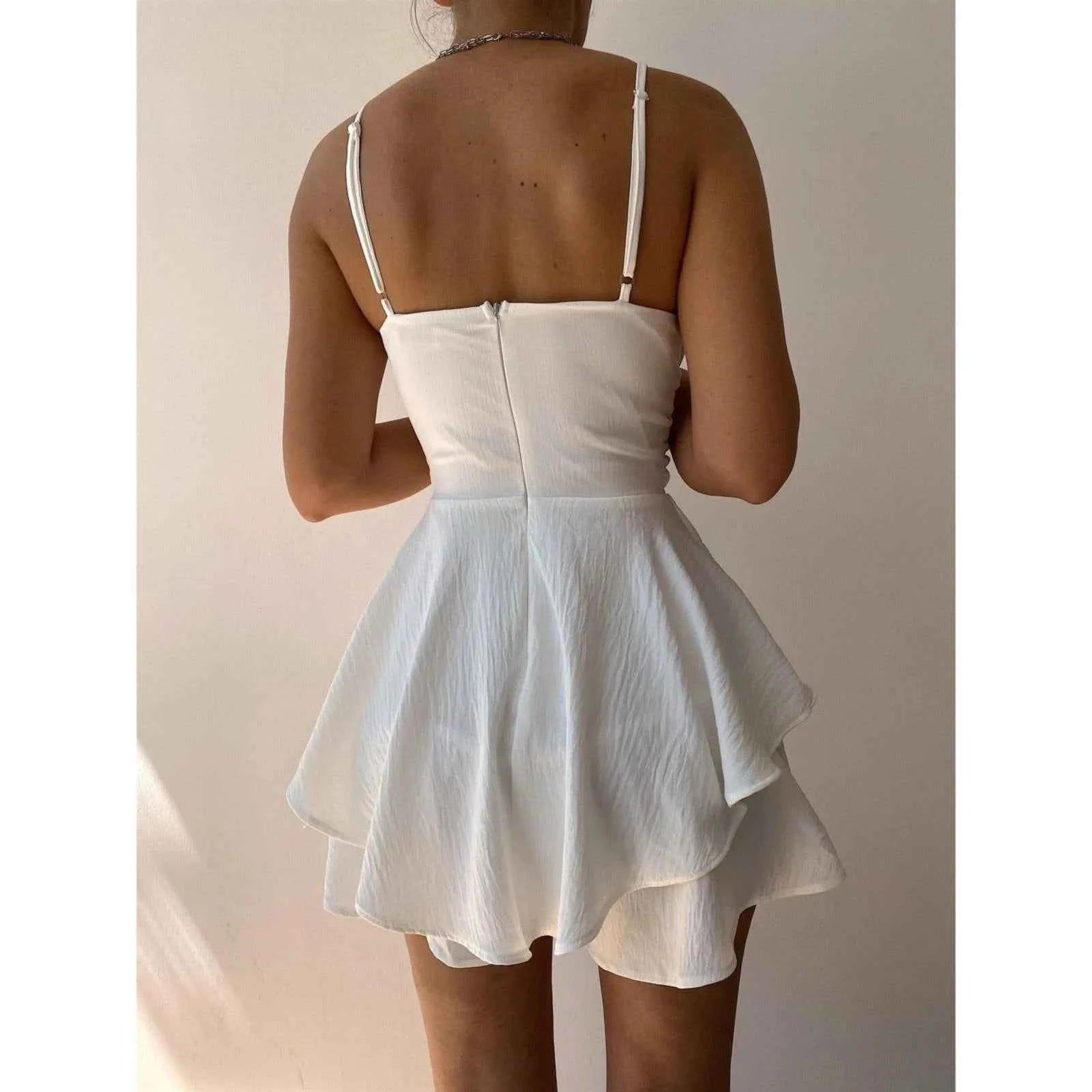Summer Dresses Sexy Outfits 2023 Plus Size Solid Color Suspender Sexy Summer Dresses Female Vintage Casual Beach Dresses