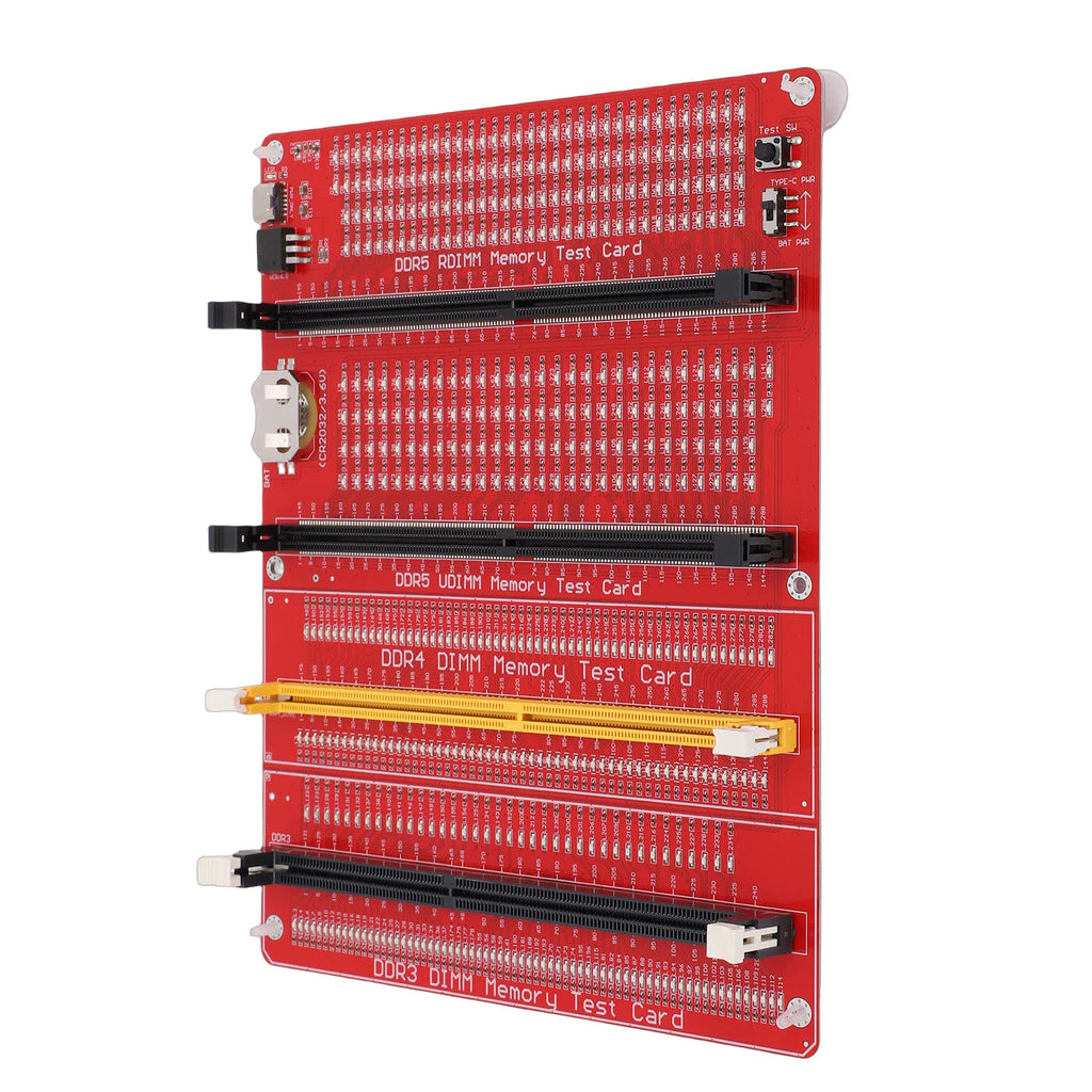 4 in 1 RAM Memory Tester Card Desktop Computer DDR3 DDR4 DDR5 UDMM DDR5 RDIMM Diagnostic Analyzer with Light