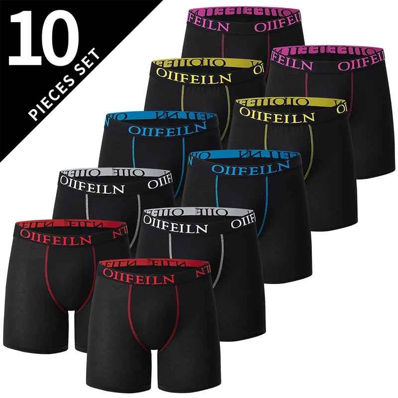 5 /10 Pack Men's Black Gold Printed Boxer Underwear Comfortable And Versatile Plus Size Sexy Young Men's Leisure Sports Beach sh