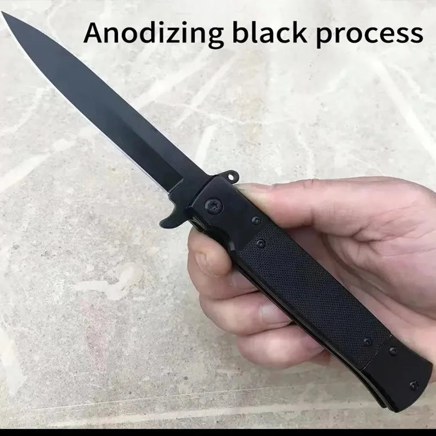 Portable sharp folding knife for outdoor use, stainless steel high-hardness tactical knife for the wild, self-defense knife