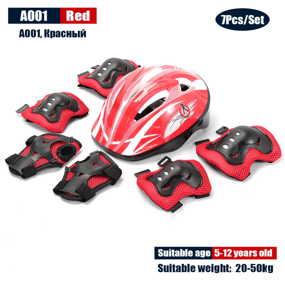 Kids Adjustable Helmet Protective Gear Set Sports Knee Elbow Wrist Pads for Children Boys Girls Bike Skateboard Scooter Roller