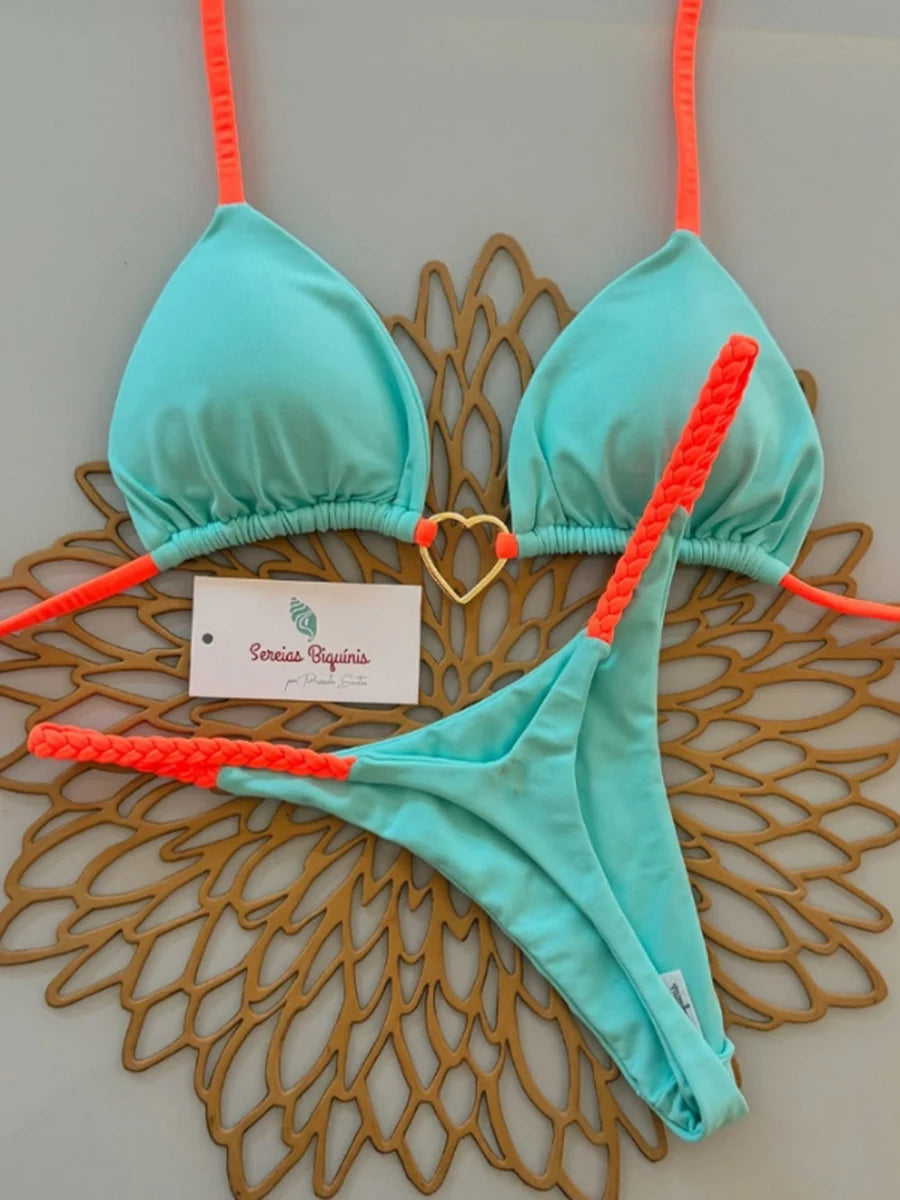 Micro Bikinis 2026 Women Swimsuit New Sexy Swimwear Halter Bikini Set Brazilian Biquini Female Thong Beachwear Party Wear