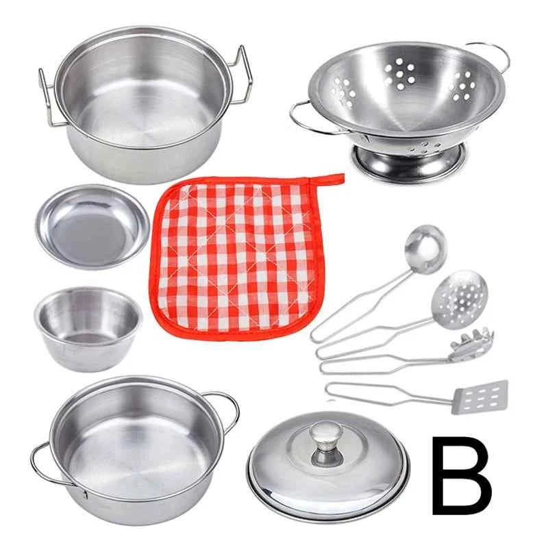 Kitchen Set Pretend Play Simulated Kitchen Toy Children Role Playset Cooking Set Educational Gift for Girls Boy