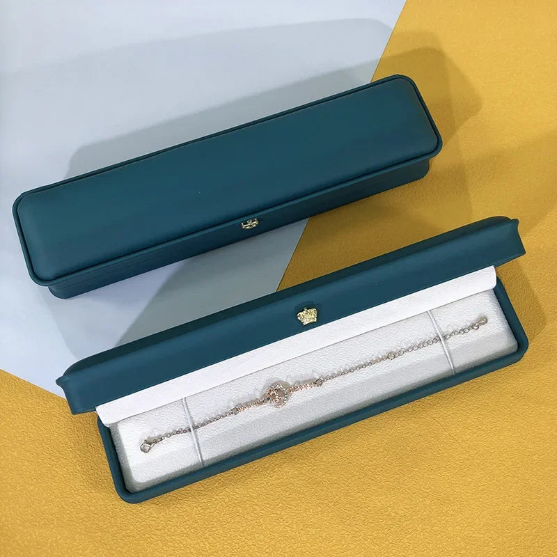 Green Leather Portable Jewelry Box Bracelet Necklace Jewelry Organizer Jewelry Case Boxes Storage Packaging Display Boxes N