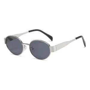 Small Metal Frame Oval Sunglasses For Women  Brand Designer Fashion Luxury Shades UV400 Eyewear Men Vintage Sunglasses 2180