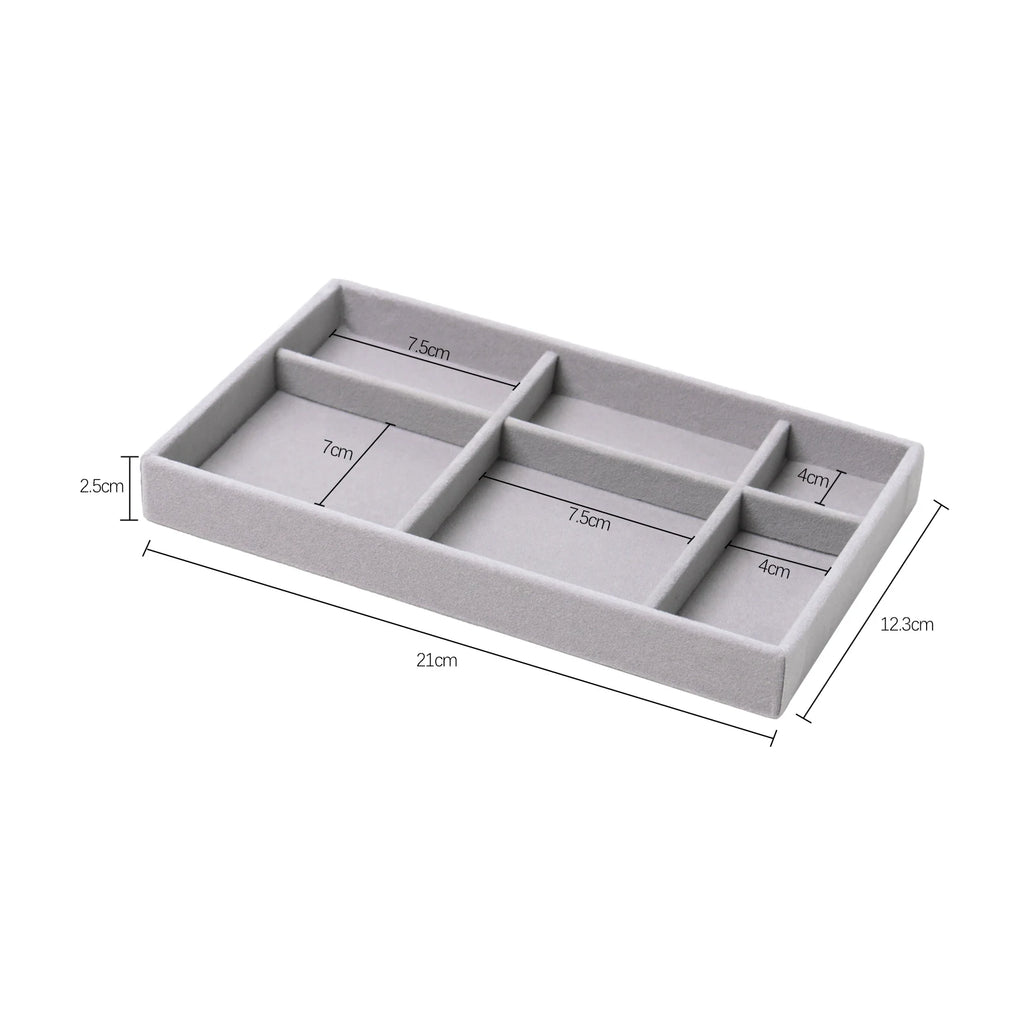 Velvet Jewelry Box Organizer DIY Earring Necklace Ring Jewelry Display Tray Portable Storage Box Jewelry Organizer Display Case