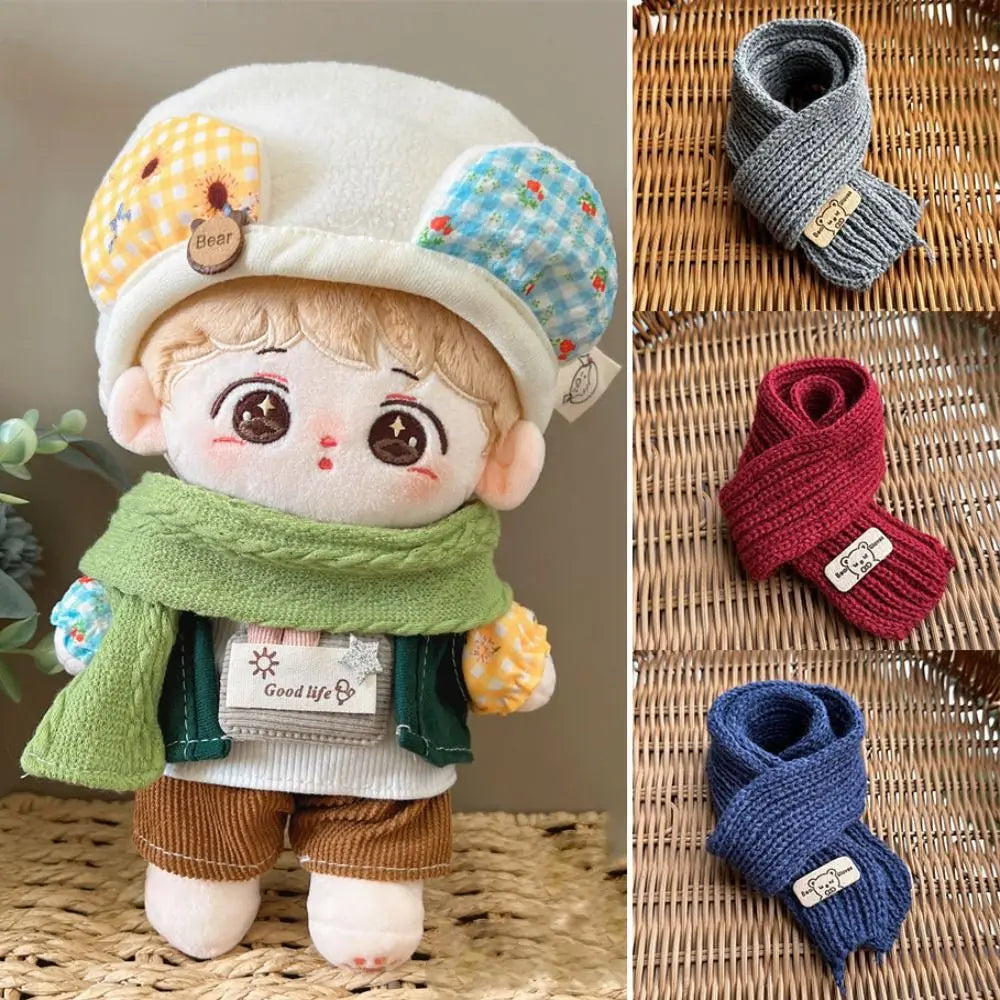 Fashion Doll Christmas Scarf Knitted Multi-colors Little Bear Scarves Casual Wear DIY Kids Gift Toys for 20cm Cotton Dolls