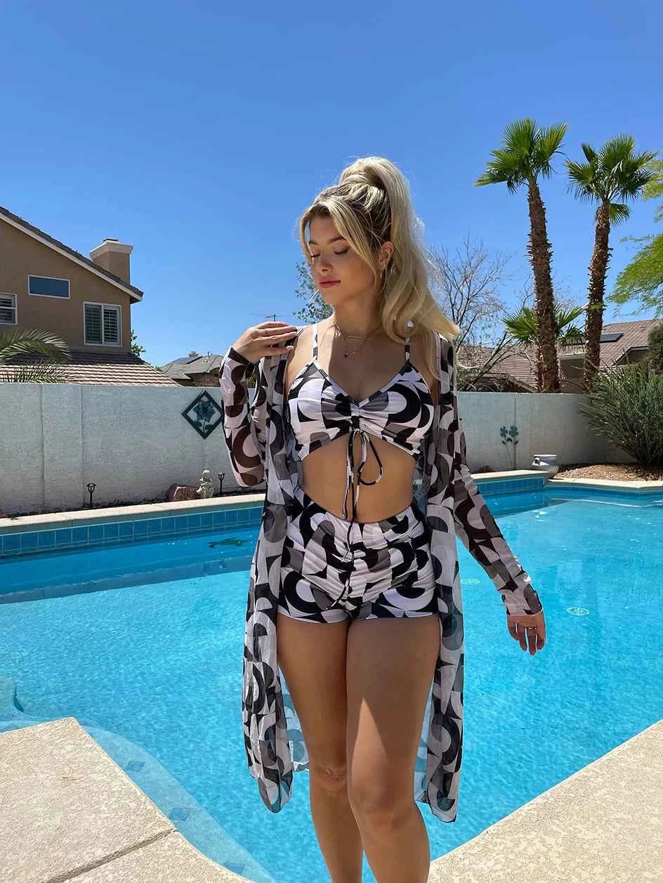 Sexy Print Bikini 2026 Women High Waist Swimsuit Cover Up Swimwear Female Lady Bathing Suit Swimming Summer Beachwear