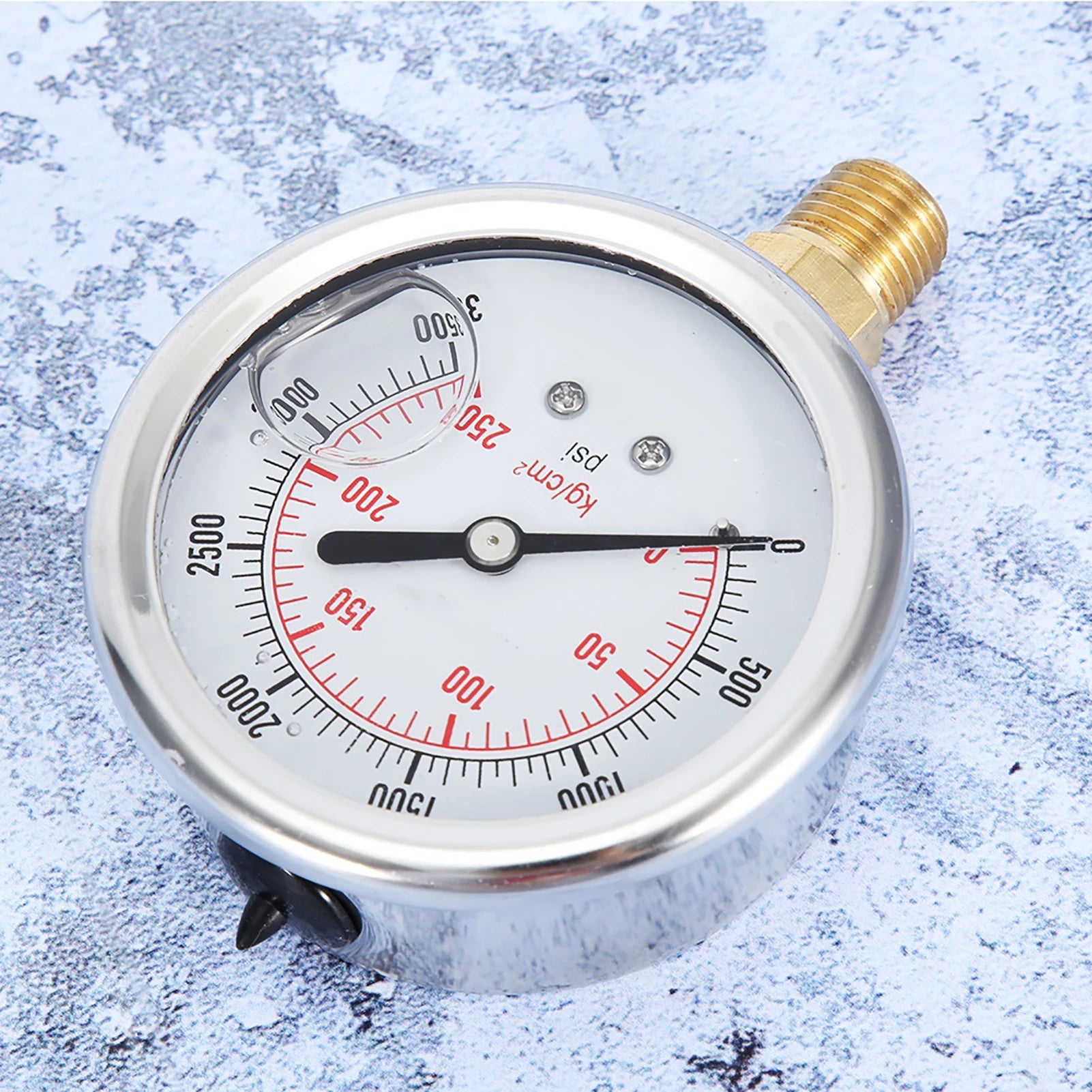 Fuel Pressure Gauge Fuel Pressure Liquid Filled Gauge Stainless Steel Hydraulic Liquid Filled Fuel Pressure Gauge 0-3500 PSI