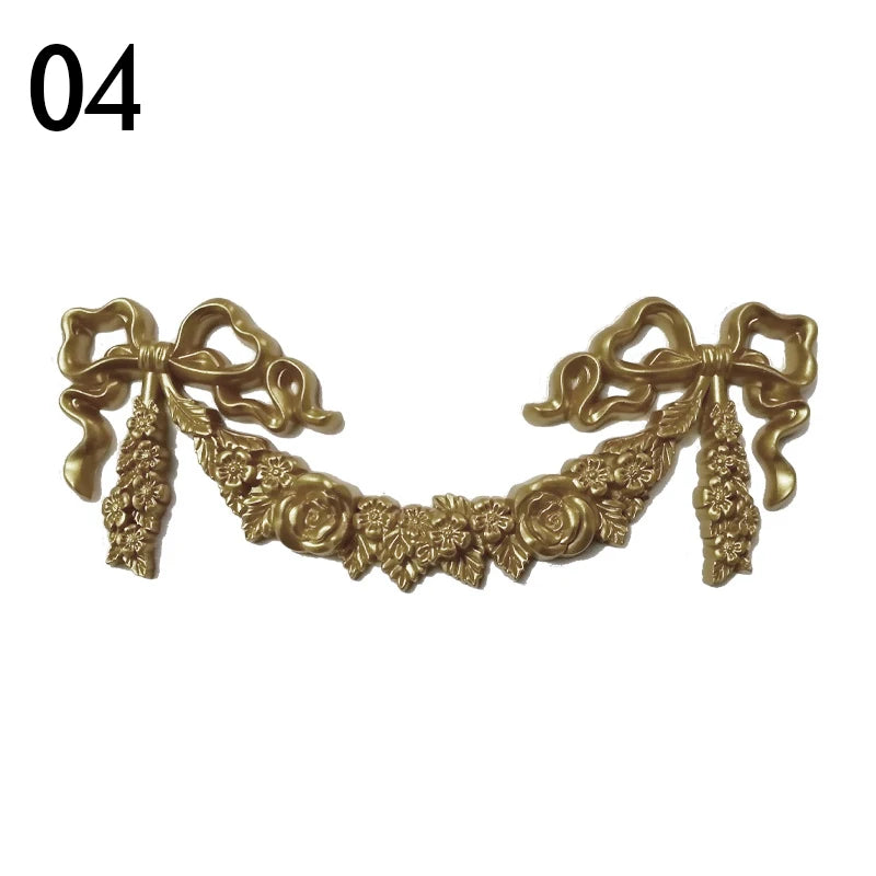 European Style Wall Decor Flower Frame Carving Crafts Wardrobe Wine Cabinet Decals Window Furniture Sliding Door Decor