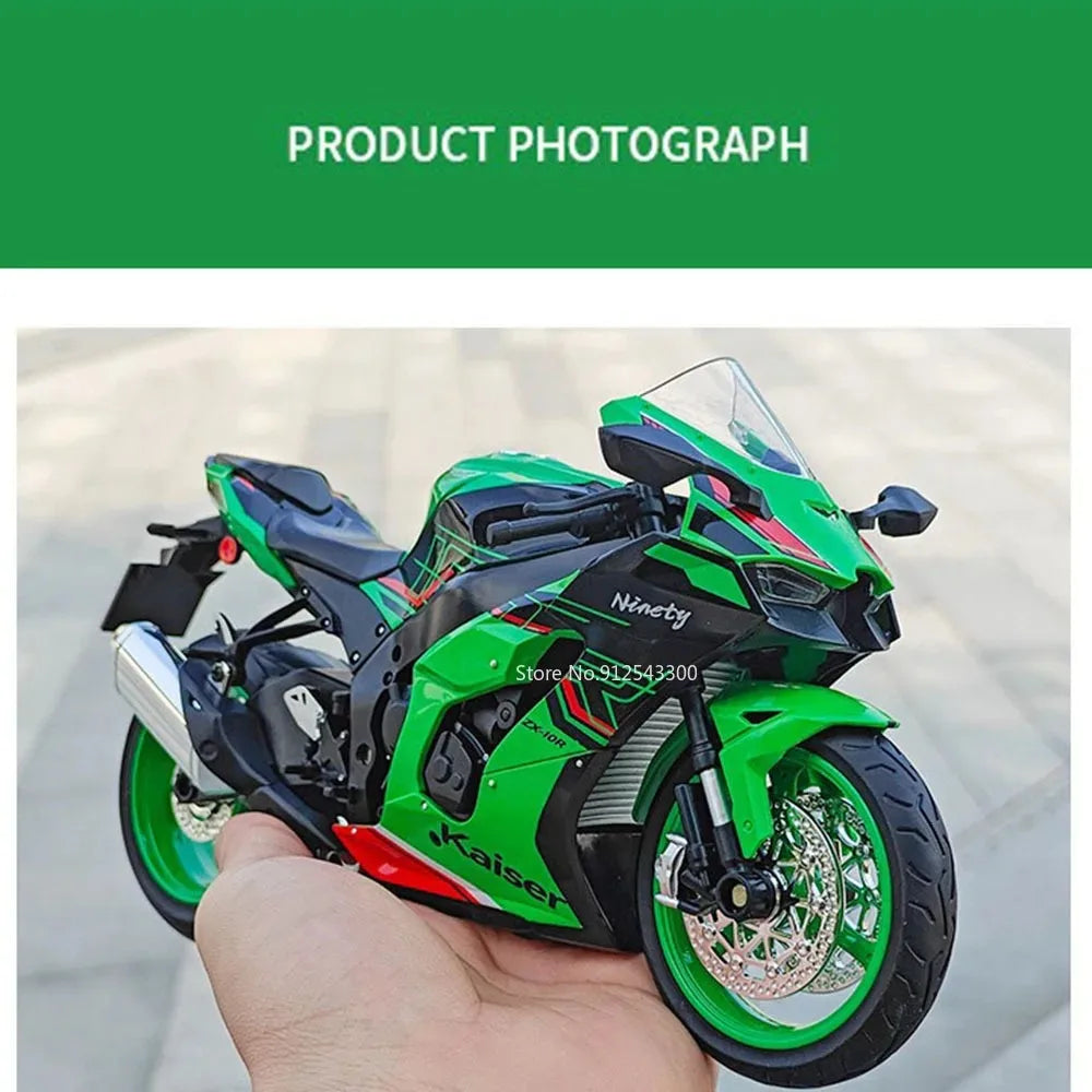 1:9 Scale 1299 Kawasaki ZX-10R Motorcycle Model Toy Car Diecast Metal Shock Absorption Racing Motor Models Boys Birthday Gifts