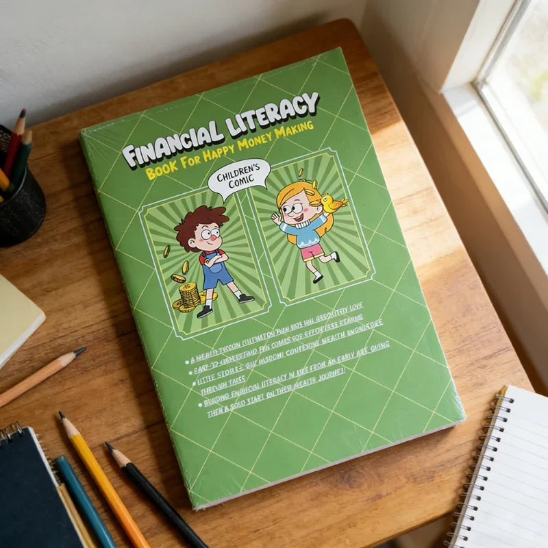 Kids Financial Literacy Book, Children's Comic Style Money Learning Book, All-in-One Money Dictionary for Kids  English Book