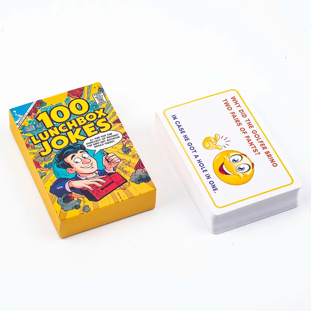 Kids Joke Cards 100pcs - Fun Lunchbox Notes With Puns Riddles Conversation Starters For Family Car Rides Road Trip Board Game