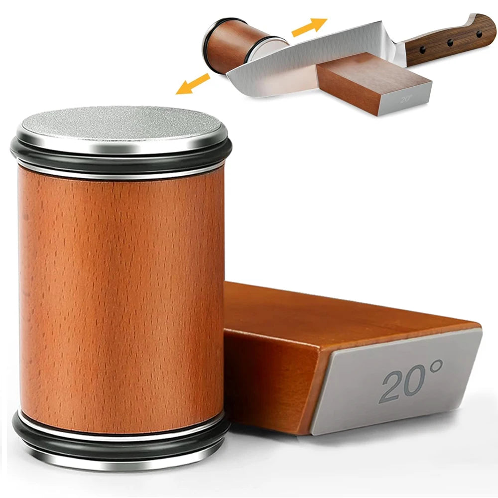 Rolling Knife Sharpener For Straight Edge Knife Sharpener Kit With 15/20° Degree Magnetic Angle For Kitchen Knives Whetstone Set
