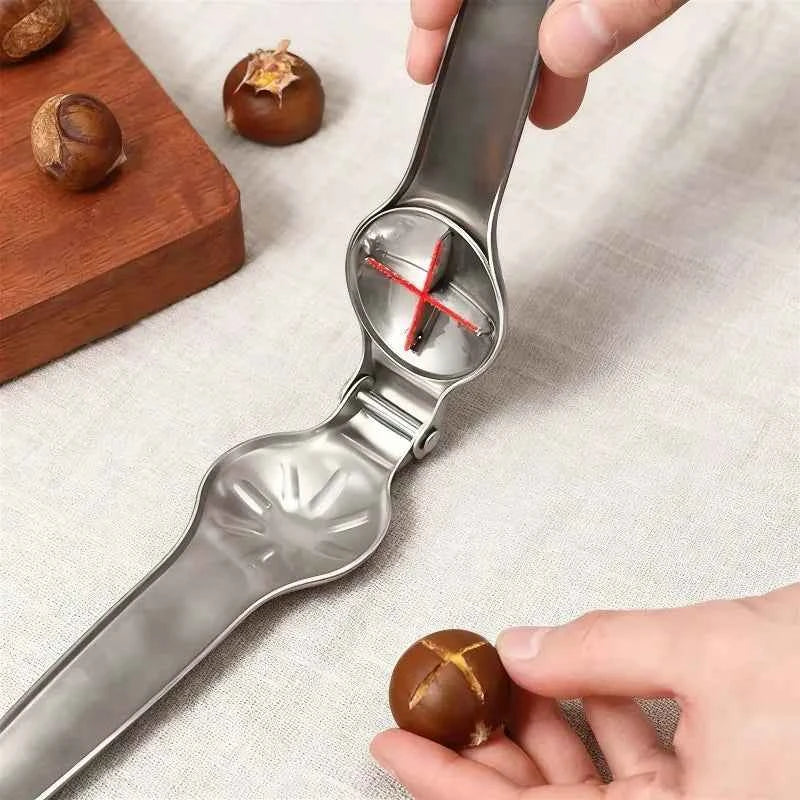 Stainless Steel Bottle Opener and Cutter for Home Use, Chestnut Tool, Kitchen Gadget, High Quality, 2 in 1