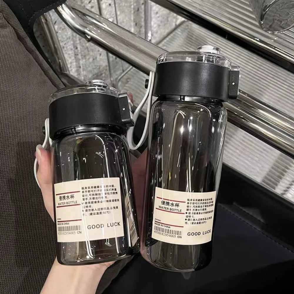 Portable Transparent Kawaii Water Bottle Sports Water Cup Plastic Handy Cup Outdoor Travel Office Essential Water Bottle ]Cup