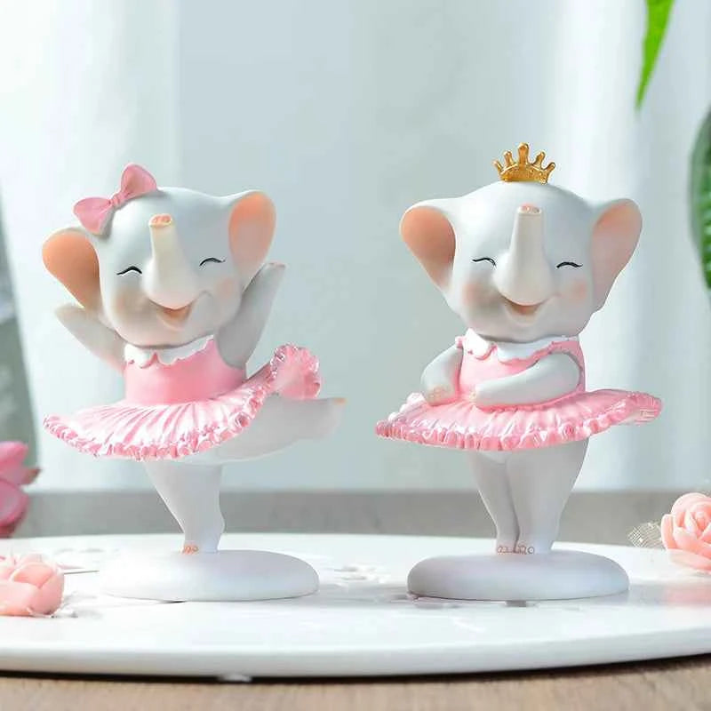 Happy Dancing Elephant Room Decor Home Decorations Cartoon Cute Elephant Ornament Home Decoration Accessories Desk Decoration