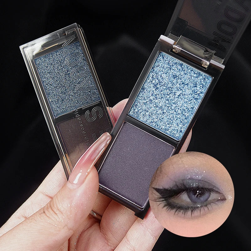 Two-color Black Red Eyeshadow Palette Multifunctional Makeup Palette Silky Matte Blood Red Eyeliner Silkworm Lower Shadow Makeup