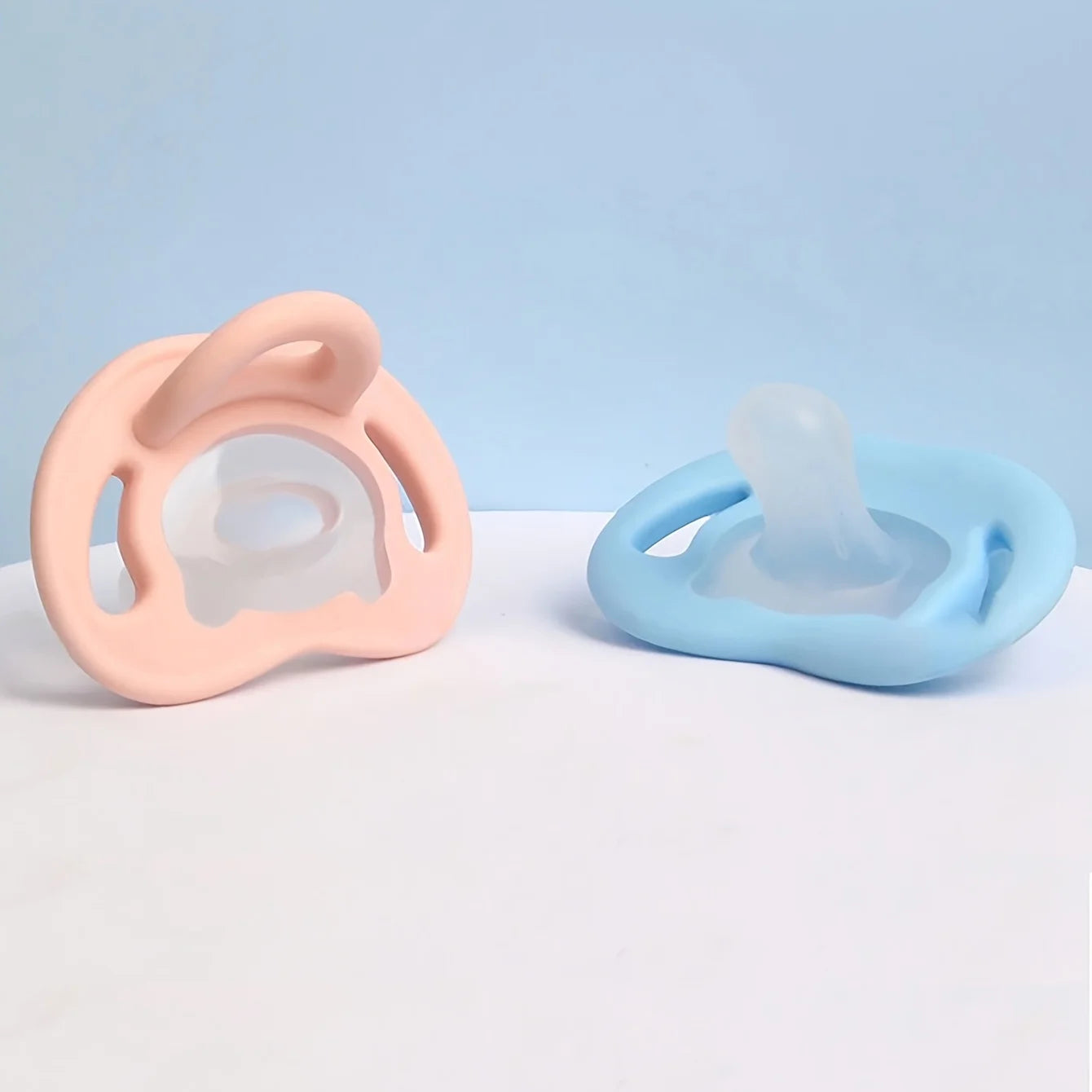 Soft Touch Silicone Baby Pacifier with Thumb Nipple, Newborn Soother, Baby Shower Gift
