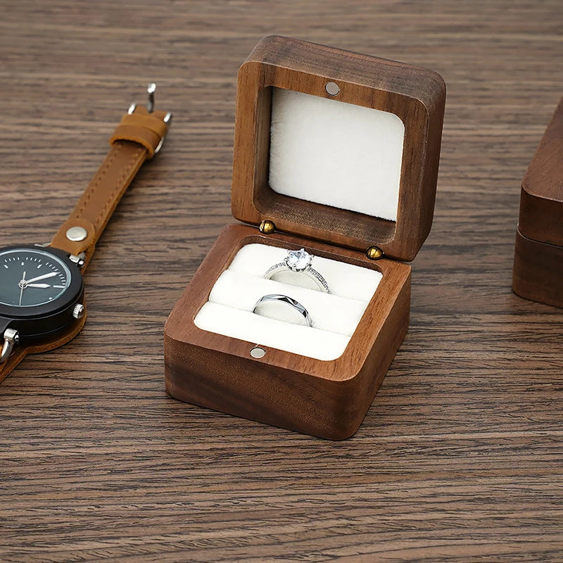 Wood Jewelry Box Wedding Ring Box Earring Rings Box Jewelry Organizer Box Luxury Jewelry Gift Packaging Box Bracelet Package
