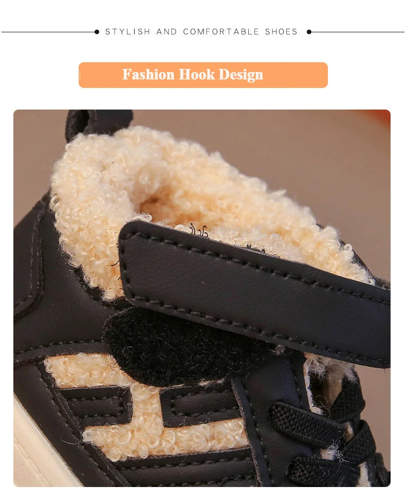 Girls Cotton Shoes Children Plush Thickened Anti-skid Shoes Boys Warm Sports Shoes Baby Soft Comfortable Winter Sneakers