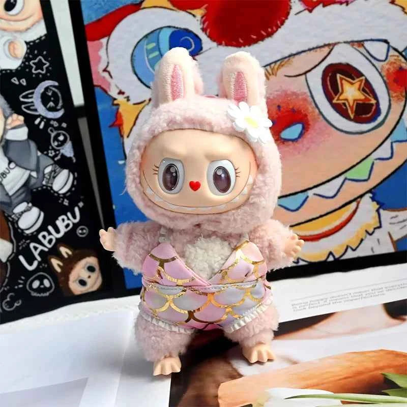 Swimsuit Beach Diving Surfboard for 15/17cm Labubu Glasses Swimming Circle for Labubu V1/V2/V3 Doll Clothes Outfit Accessories