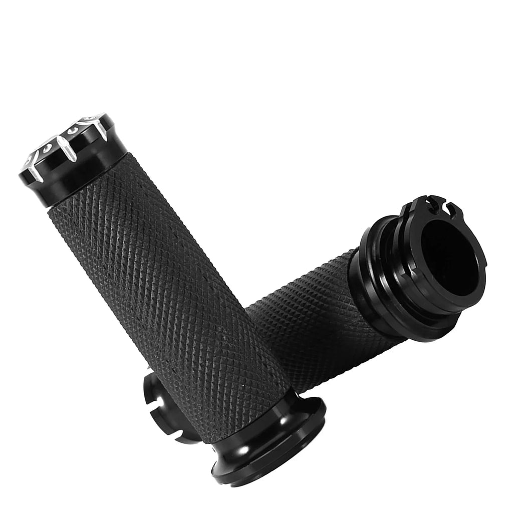 1in Motorcycle Handle Bar Hand Grips For Softail Cruiser Chopper Black US
