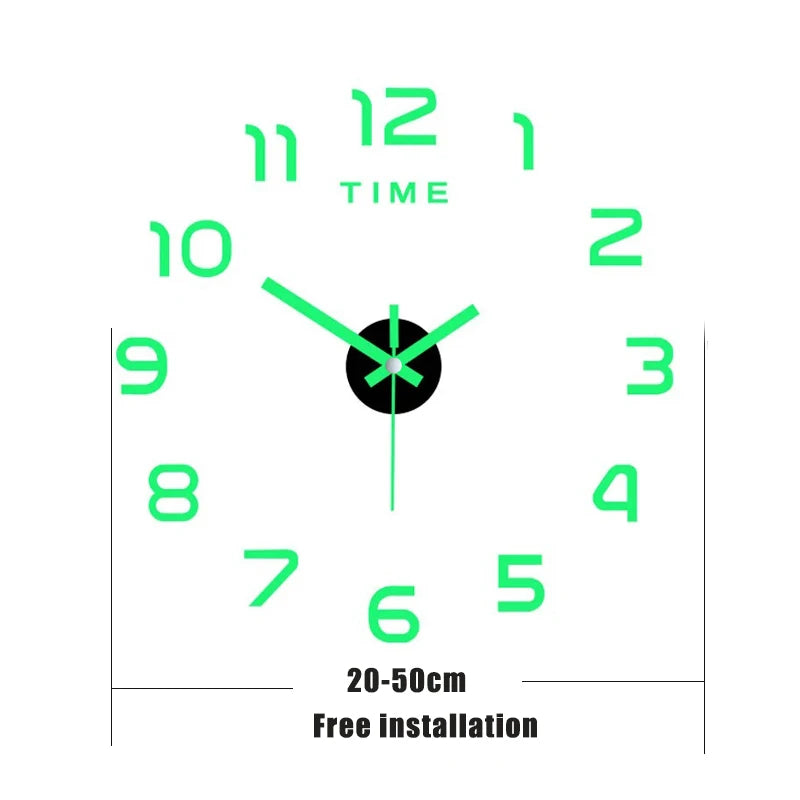 Luminous Wall Clock Digital Clock Wall Stickers Wall Clock For Living Room Home Decor Removable Modern Design Easy To Install