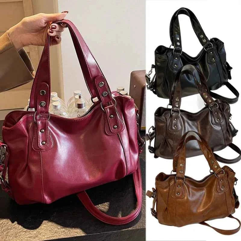 Fashion Classic Versatile Commuter Shoulder Bag Large Capacity Retro Handbags Travel Tote Bags Zipper Opening Women Shopping Bag