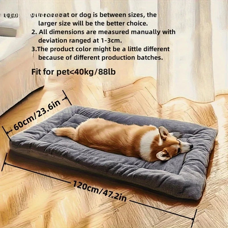 120*60cm Large Plush Dog Bed Sofa Thickened Super Soft Polyester Pet Mat Dog Crate Mat Bed For Small Medium Large Dog Bed