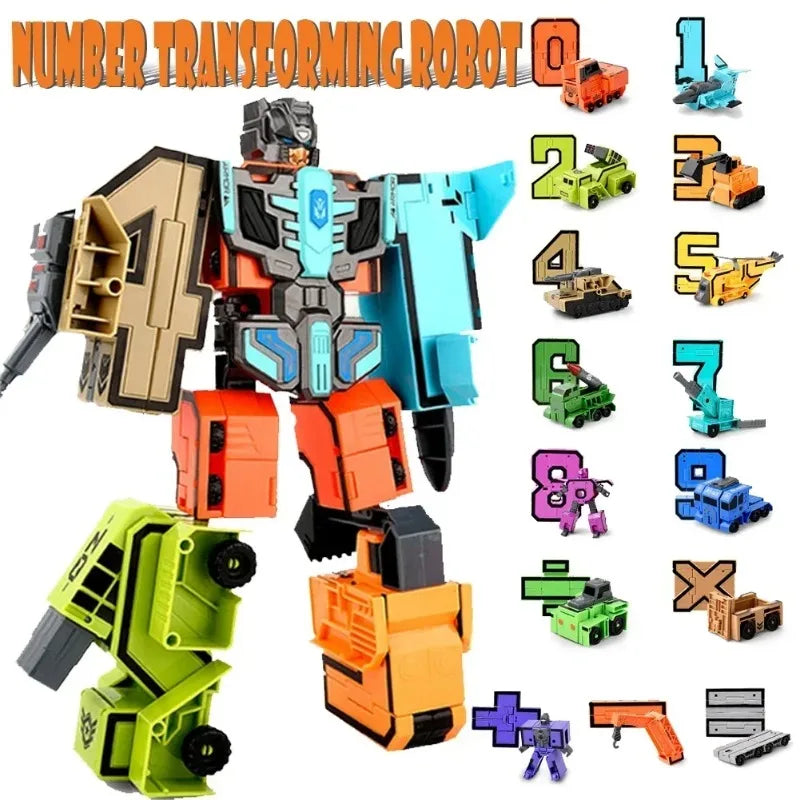 Kids Educational Deformation Toys: Digital Number Bots & Tank Warrior Transformation Robots