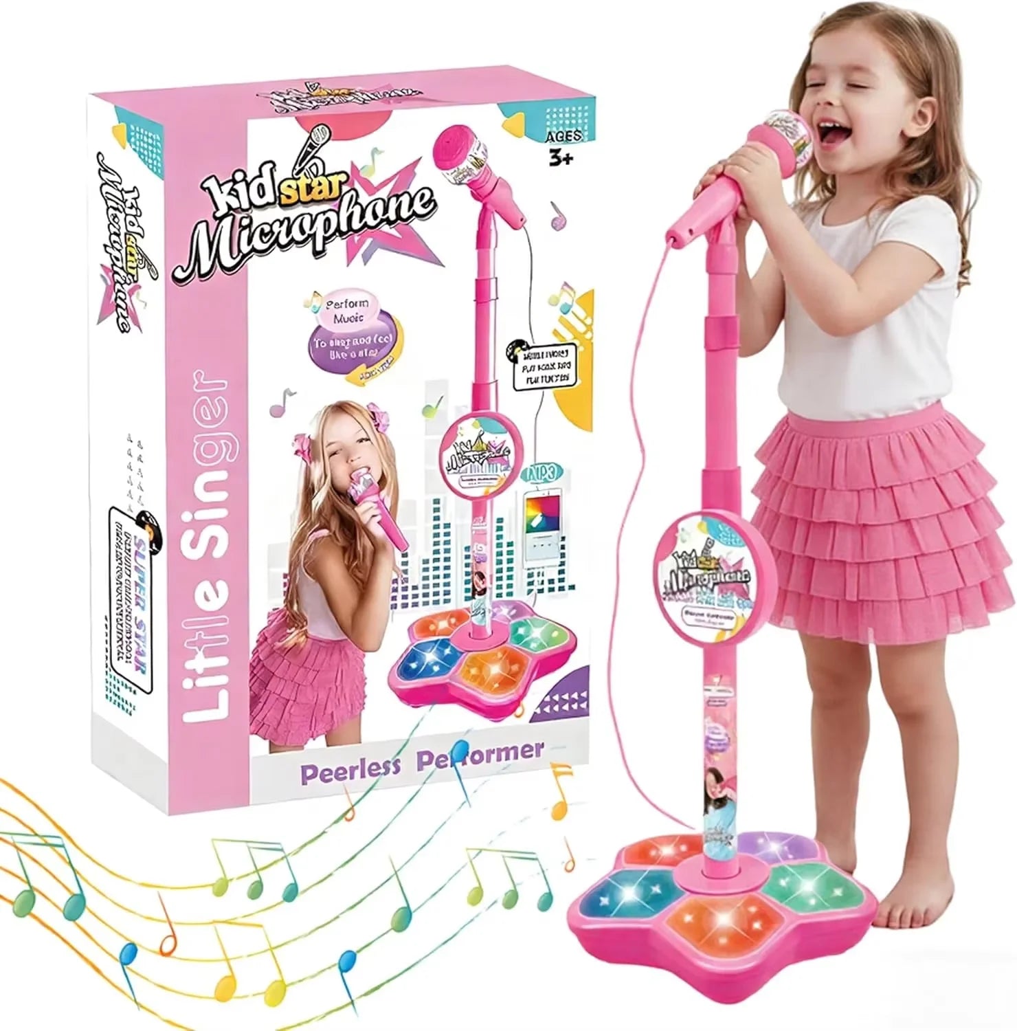 Kids Microphone Stand Toy Portable Children's Karaoke Electronic Durable Party Karaoke Microphone Stand Kids Karaoke Machine