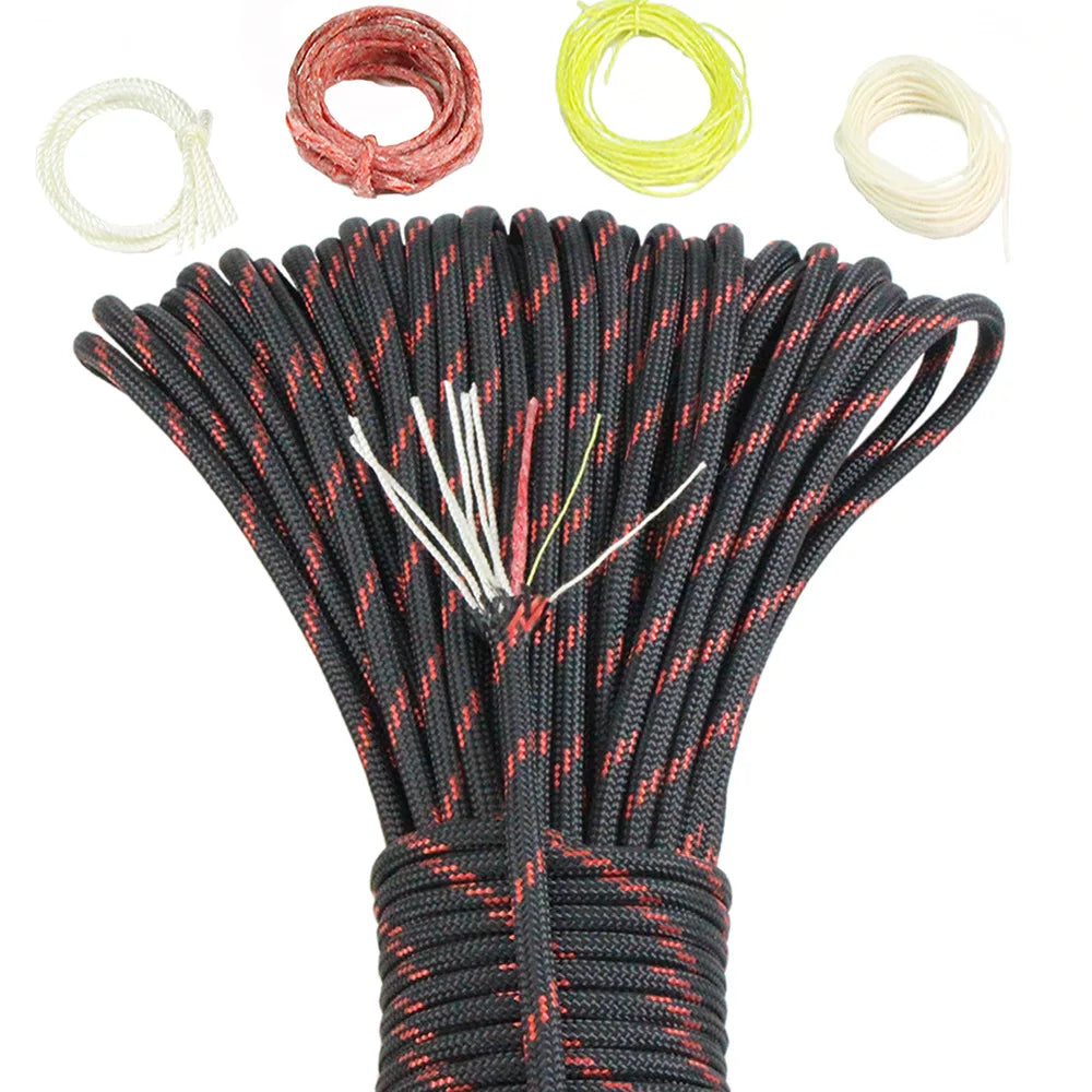 10 Strand Multifunctional Paracord 650 Military 4mm Parachute Camping Survival With Fishing Line Copper Wire
