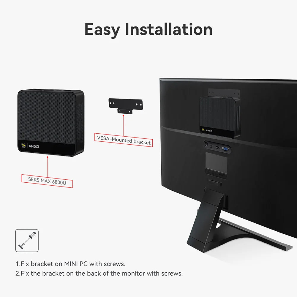 Beelink Ryzen 7 SER5 MAX 6800U SER5 MAX 7735HS 6800U Mini PC AMD DDR4 24GB RAM 500GB 24G1T SSD WiFi6 4K Desktop Computer