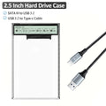 USB3.2 HDD Enclosure 2.5 inch HDD SSD External Hard Drive Case with Display Screen Clear Portable Storage Case for Laptop PC