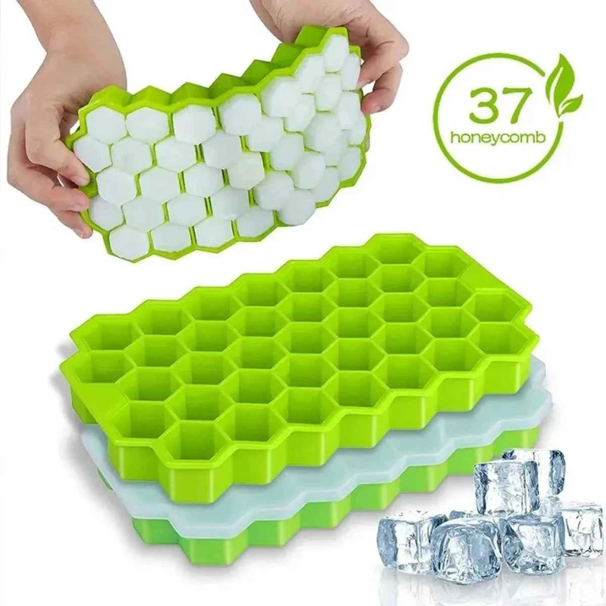 Honeycomb 37-Grid Ice Cube Tray, Silicone DIY Ice Mold (Lid Not Included) for Drinks, Cocktails & Kitchen Use
