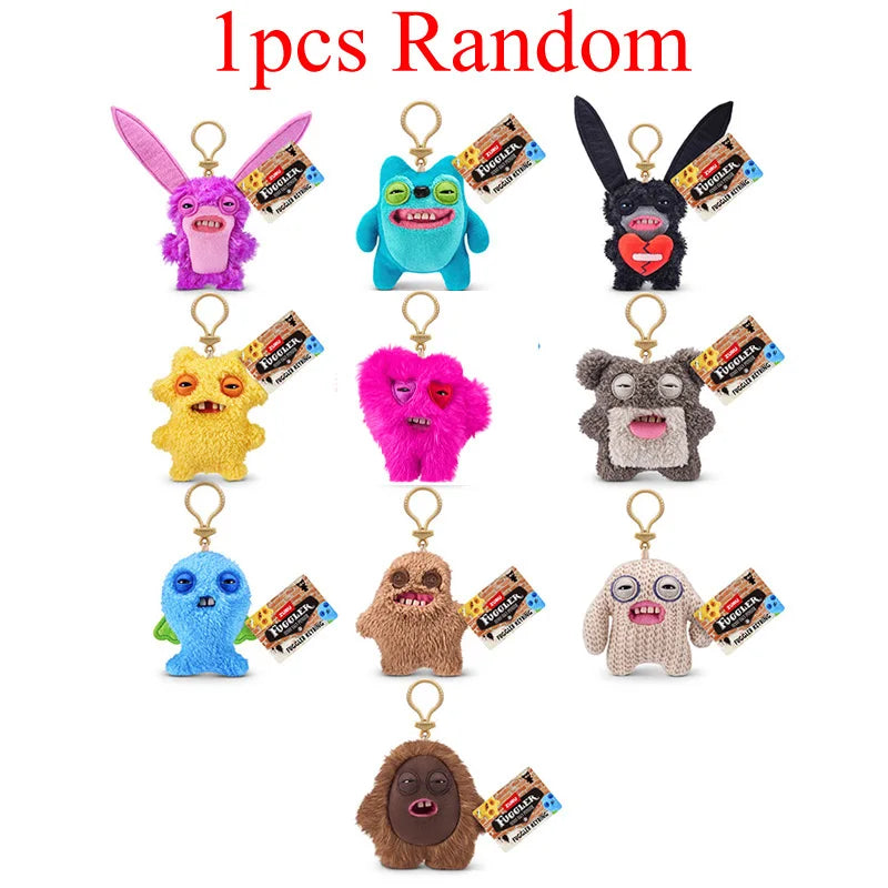 Original Fuggler Plush Keychain Ugly Monster Screech Munch Rabid Rabbit Wide Eyed Weirdo Annoyed Alien Stuffed Peluche Toys