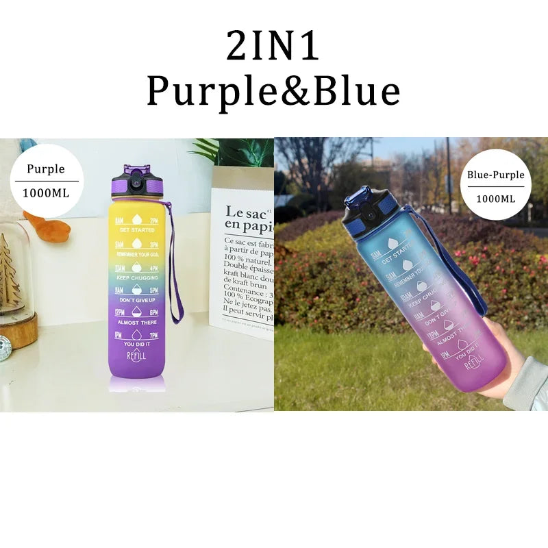 1 Liter Water Bottle Motivational Sport Water Bottle Leakproof Drinking Bottles Outdoor Travel Gym Fitness Jugs For Kitchen