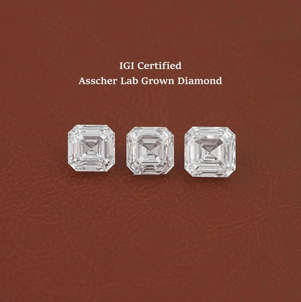 Special Offer 1-5 Ct IGI Certified Asscher Cut VVS Lab Grown Diamond Fancy Light Loose Stones Laser Drilled Luxira Export for