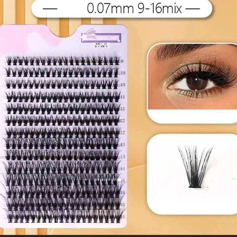14 Rows 280 Pcs 40D Mix 9-16mm Lash Clusters Natural Daily Wear False Eyelashes For Diy Makeup