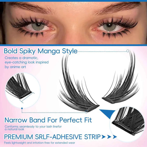10 rows of 200 clusters of self-adhesive false eyelashes, makeup eyelashes, extending soft eyelashes, 9-13mm（MIX)