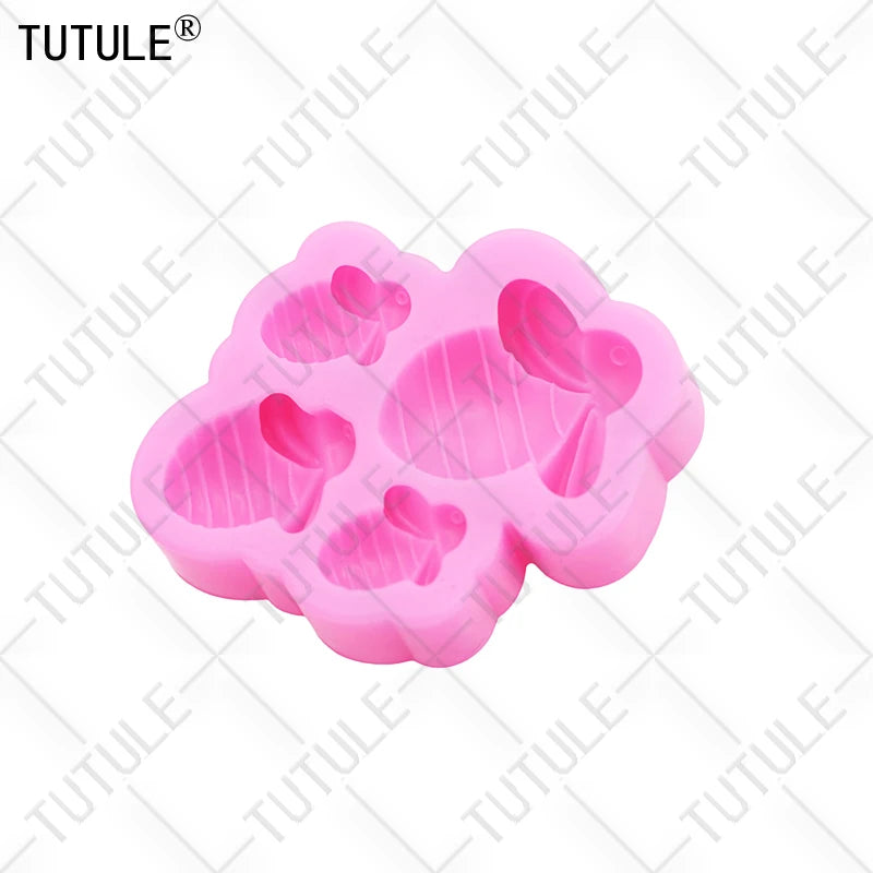 3D Honeybee Keychain Earrings Silicone Mold DIY Honeybee Clay epoxy resin Accessories Silicone Moulds cake Chocolate Molds