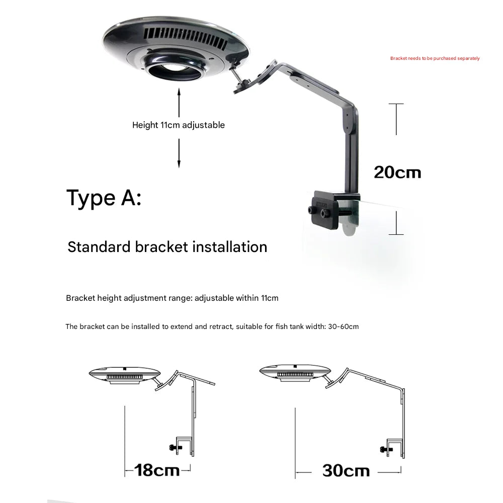 Zetlight UFO F8 Max 96W Smart LED Aquarium Light for Freshwater Planted Tank WRGB Full Spectrum APP Control