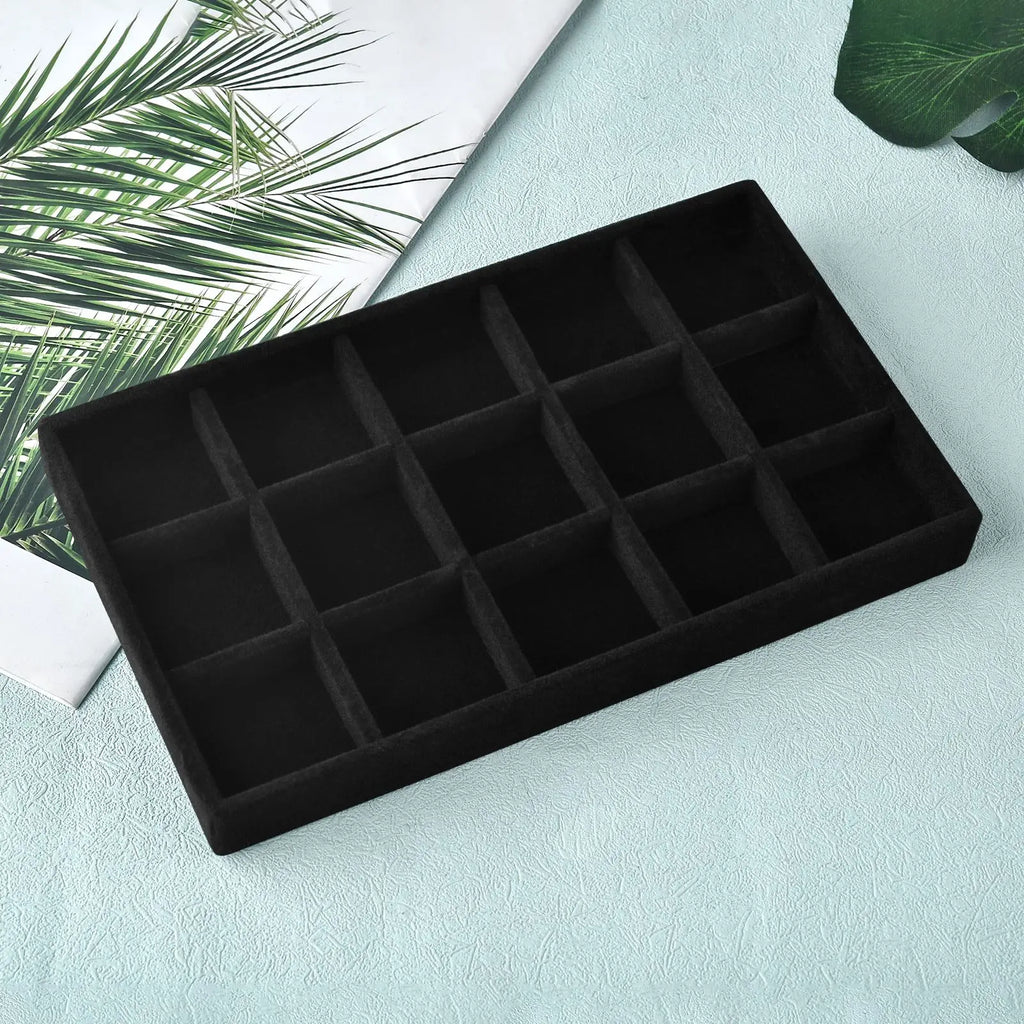 Velvet Jewelry Box Organizer DIY Earring Necklace Ring Jewelry Display Tray Portable Storage Box Jewelry Organizer Display Case