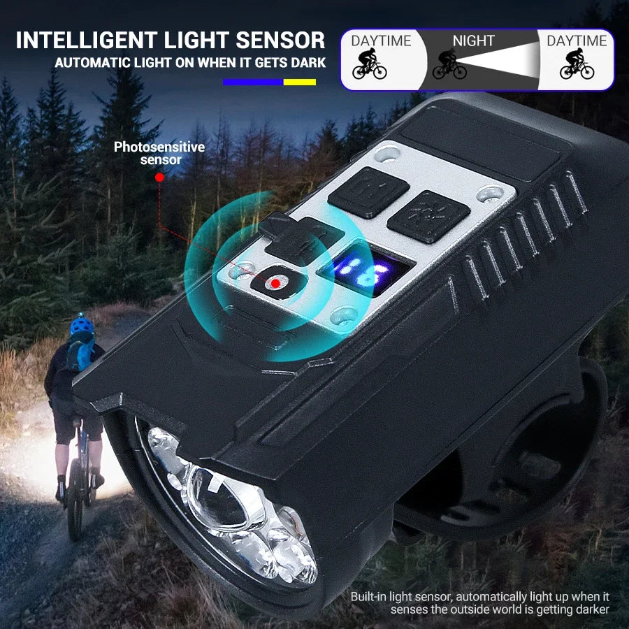9 LED Bicycle Headlight Portable Rechargeable Bright Front Bike Lamp Ultralight Handlebar Lights Waterproof Cycling Flashlight