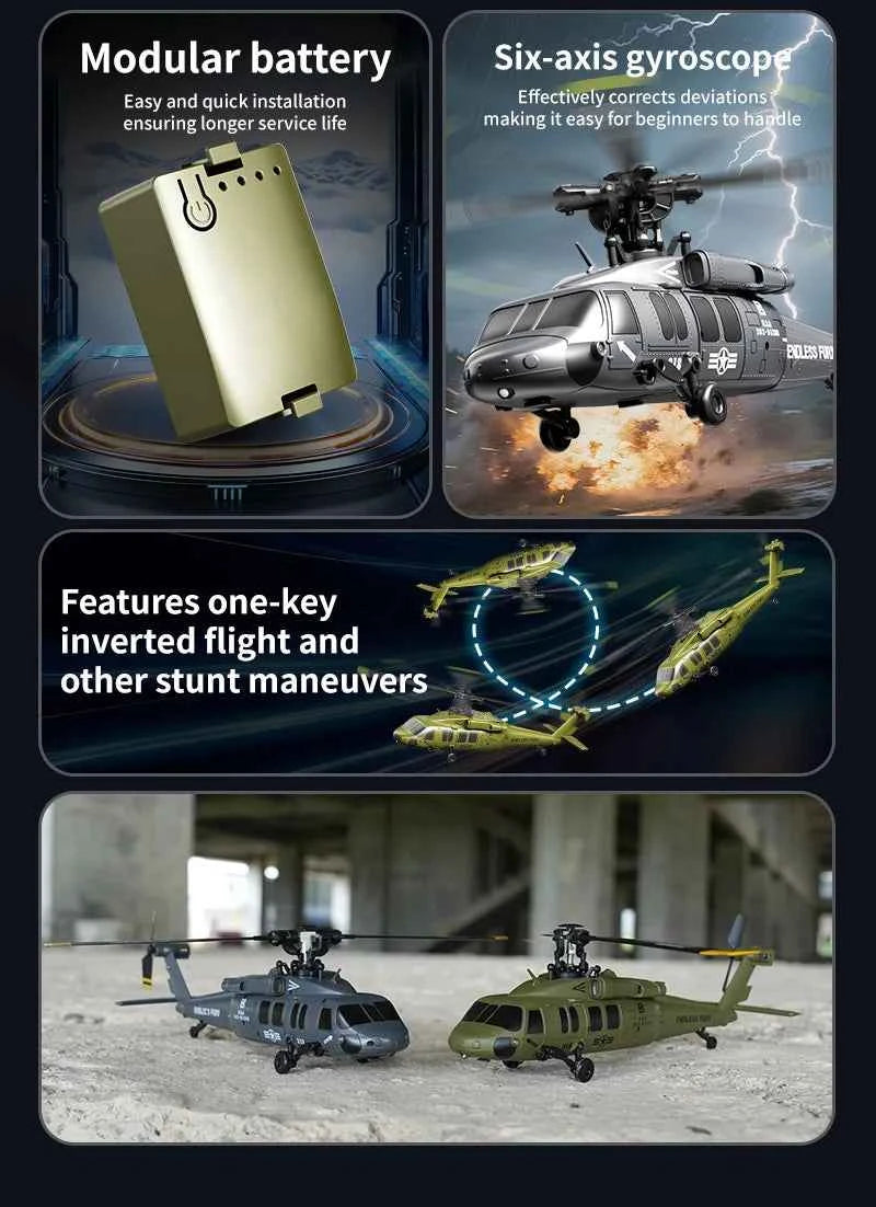 JJRC U9901 RC Helicopter 6CH Brushless Inverted Flight Stunt Remote-Control Helicopter with 6axis Gyro Airplane Model Toy Gift