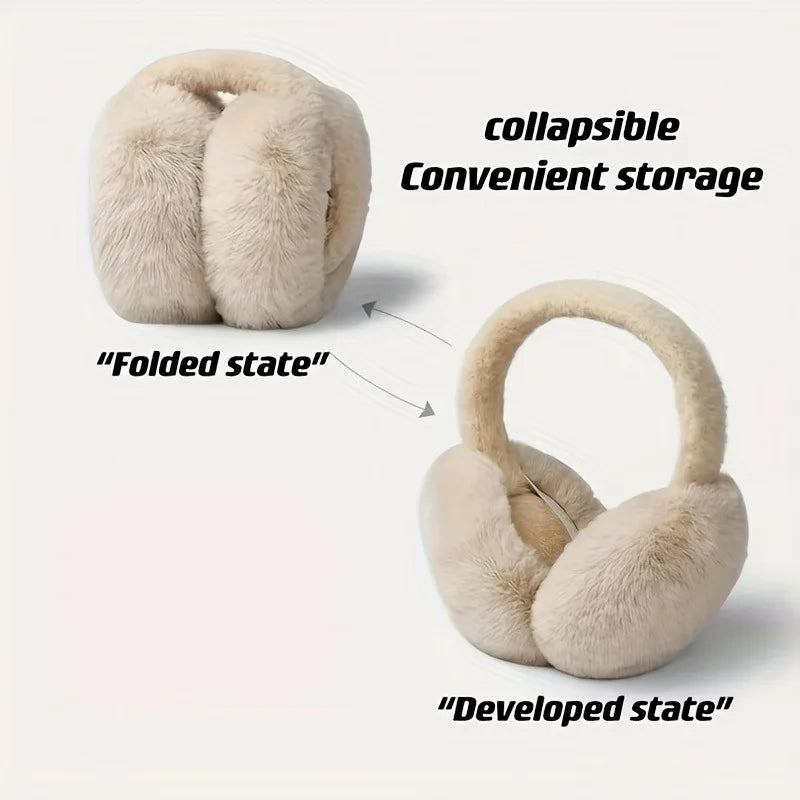 Foldable and Adjustable Women's Winter Ear Muffs Fashion Ear Cover for winter Outdoor Cold Protection Ear-Muffs Folding Earflap