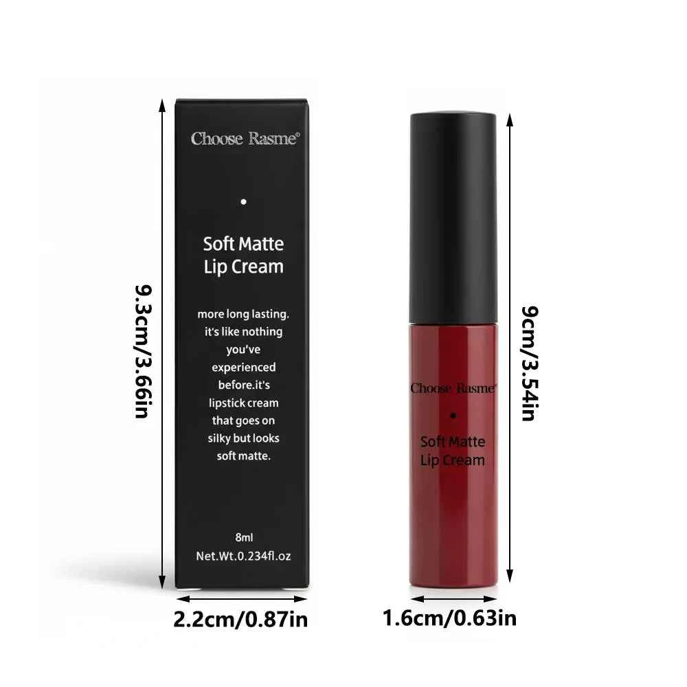 QIBEST Sexy Velvet Matte Lip Gloss Liquid Lipstick Lipgloss Beauty Red Nude Waterproof Long-lasting Lip Stain Makeup For Women
