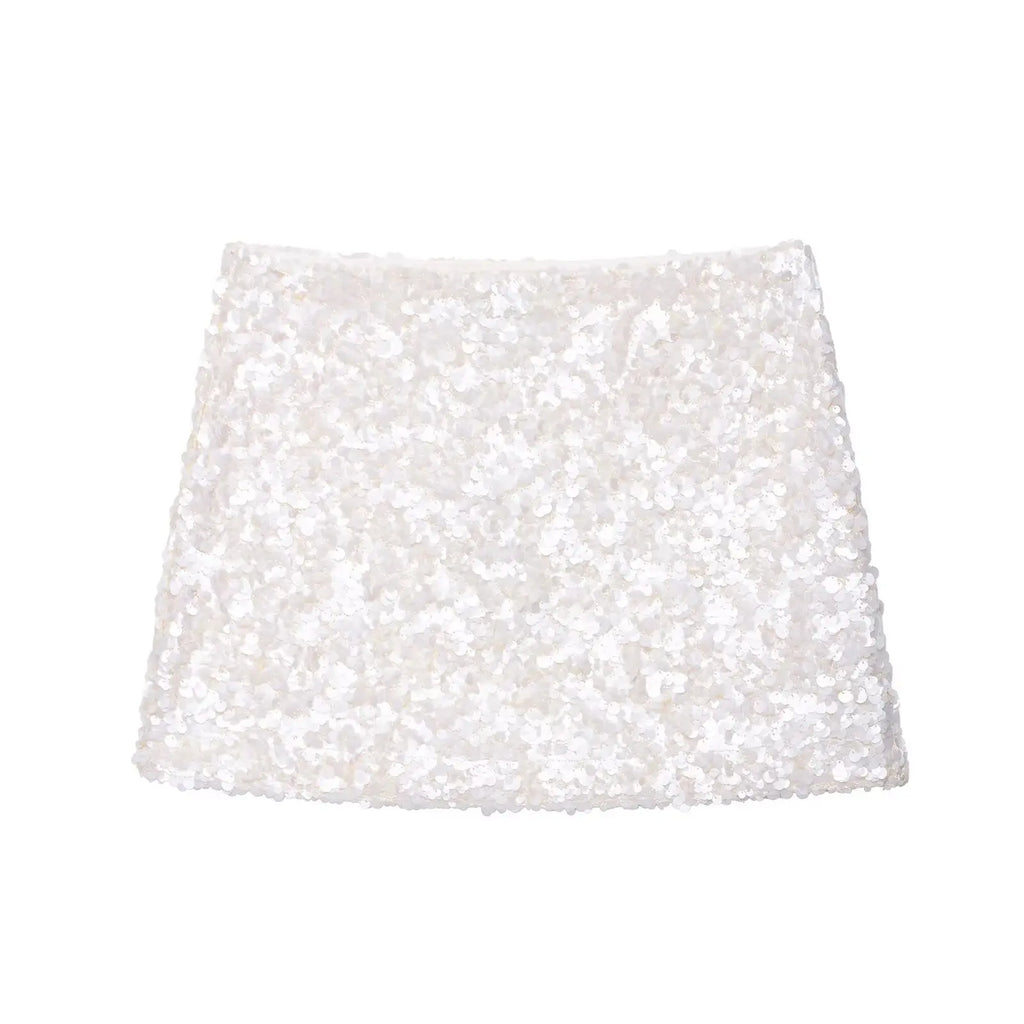 Sexy Woman Sequins Skirt High Waist Versatile Slim Mini Slim Skirts Zipper 2025 Summer Beach Style Women's New Skirt Y2K